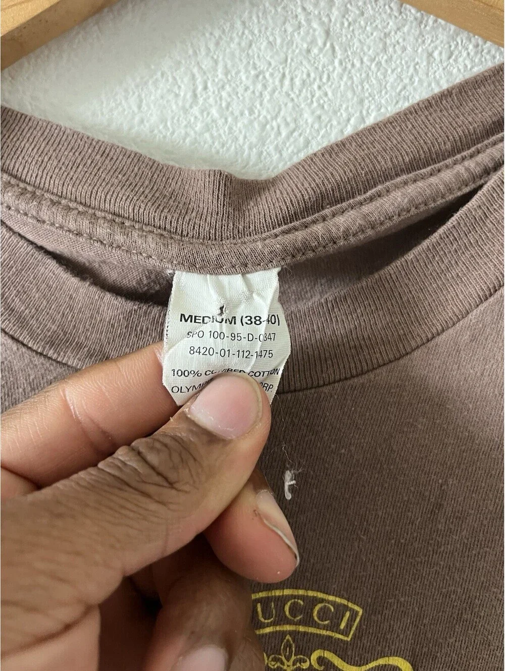Vintage Gucci Bootleg Graphic T-Shirt Brown Medium 90s